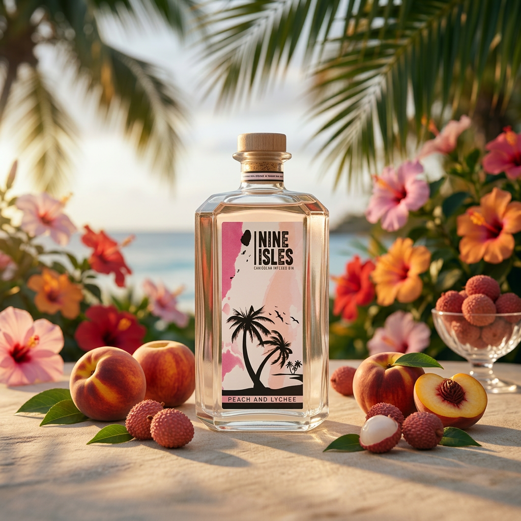 Nine Isles Peach & Lychee Infused Gin